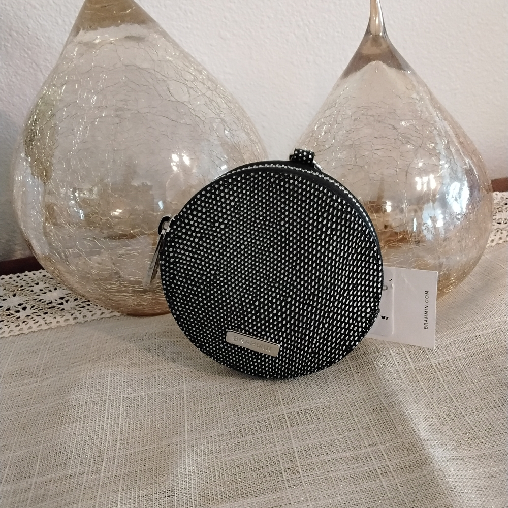 Brahmin Black and White Coin Purse